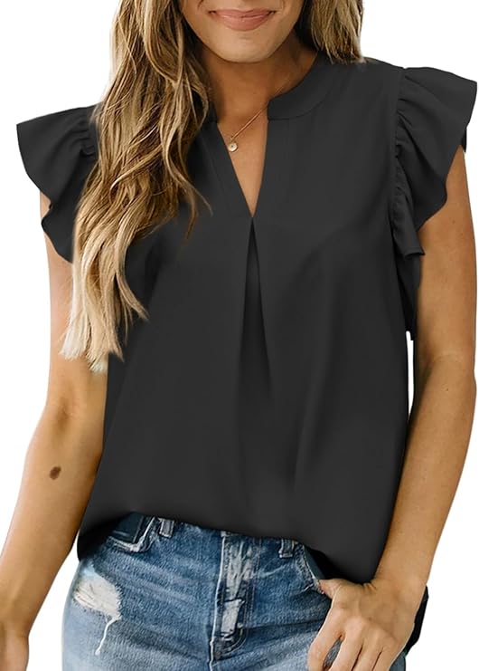 Womens Summer Tops Dressy Casual V Neck